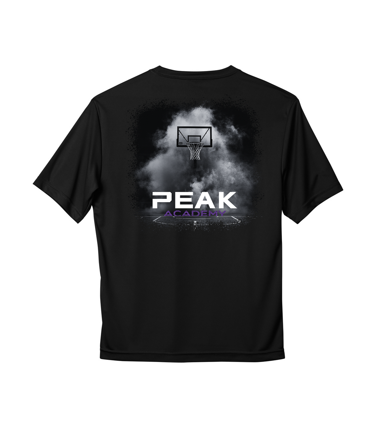 Peak Academy performance tee court back, without customization