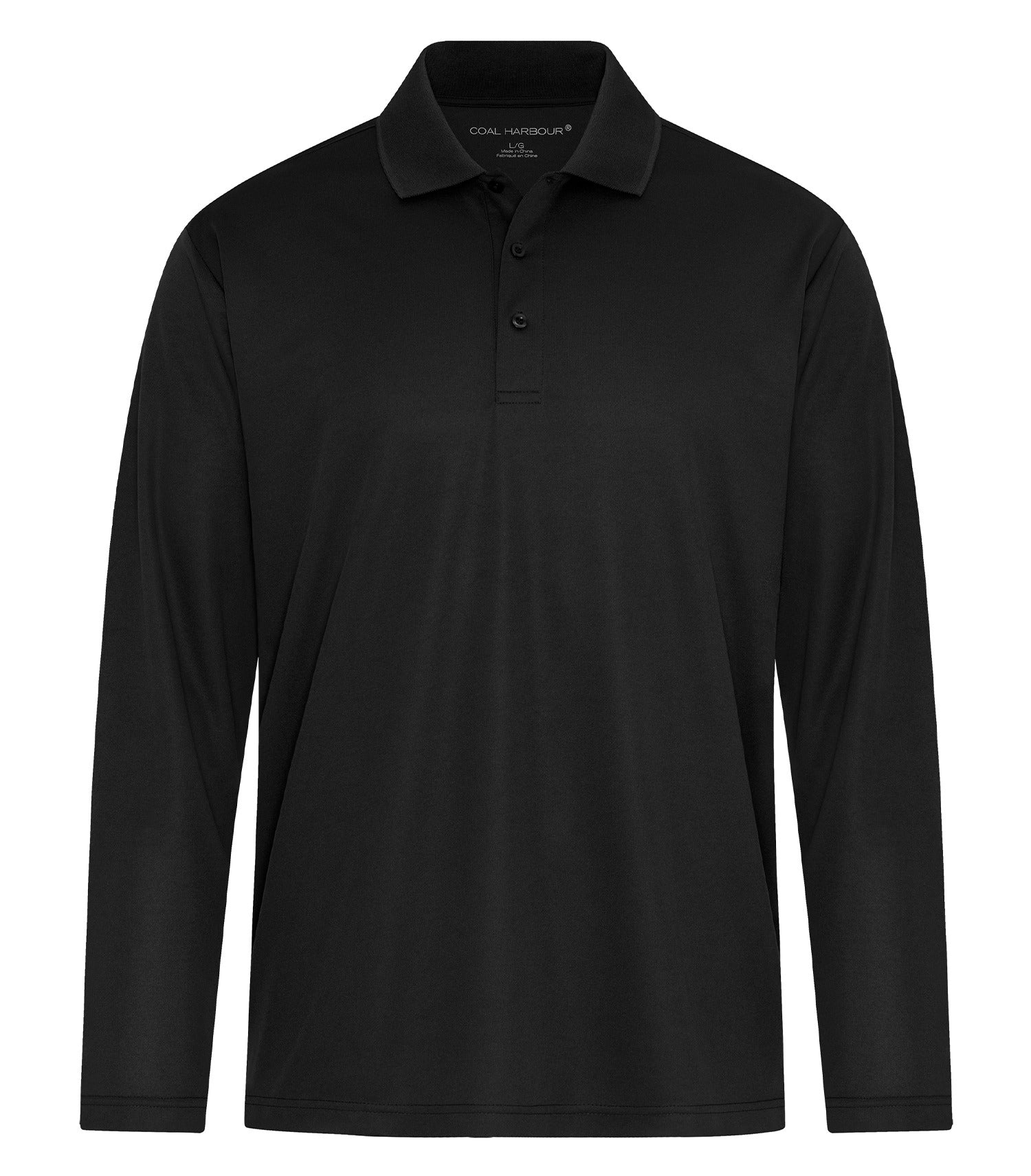 Coal Harbour EVERYDAY SNAG RESISTANT LONG SLEEVE POLO (S365LS) - Black