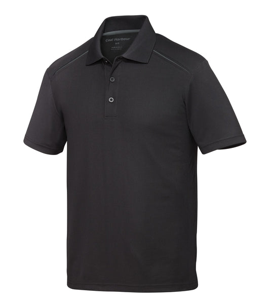 COAL HARBOUR® SNAG RESISTANT CONTRAST INSET POLO - Black/Coal Grey