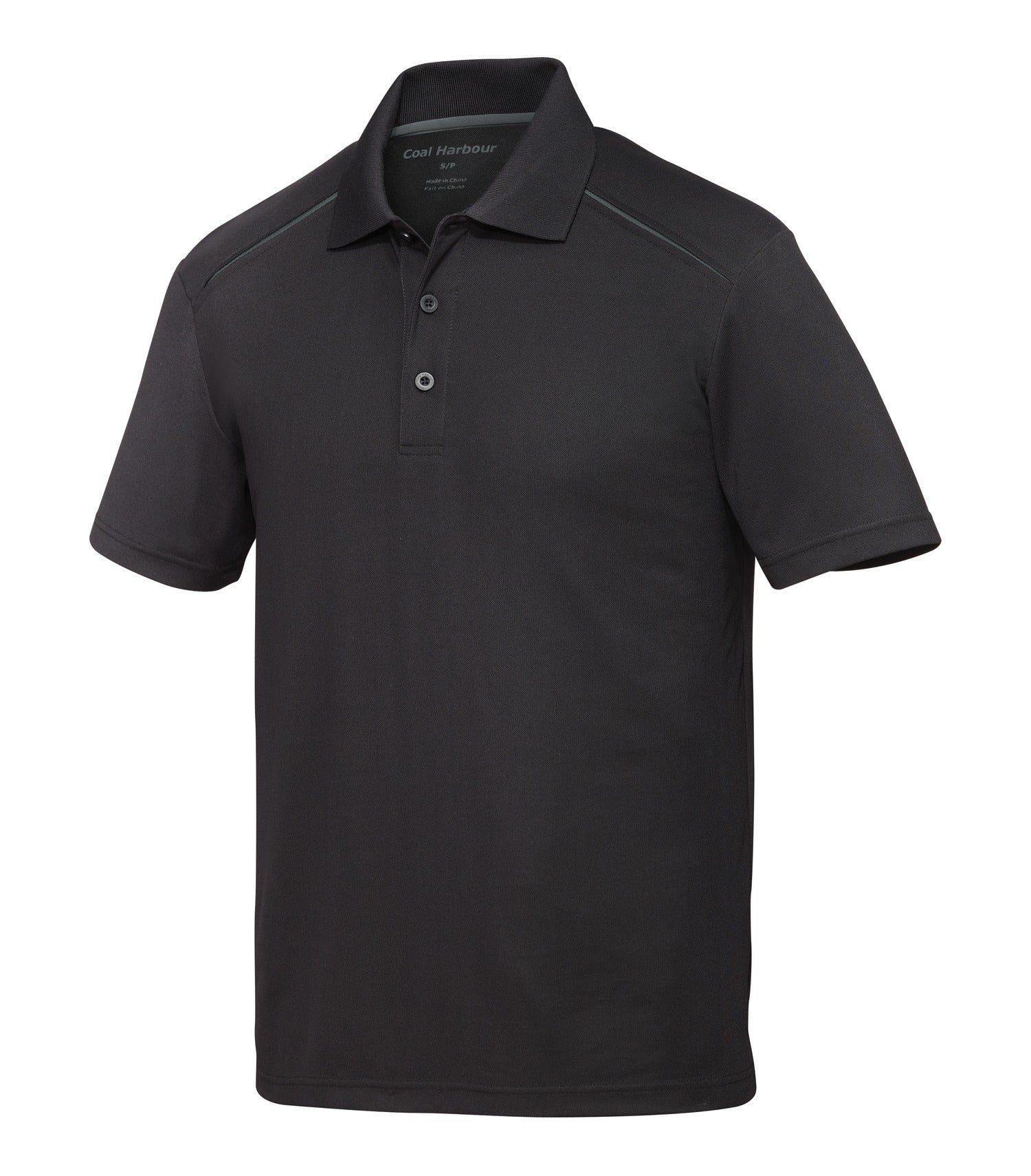 Coal Harbour SNAG RESISTANT CONTRAST INSET POLO (S4002) - Black Coalgrey Formside
