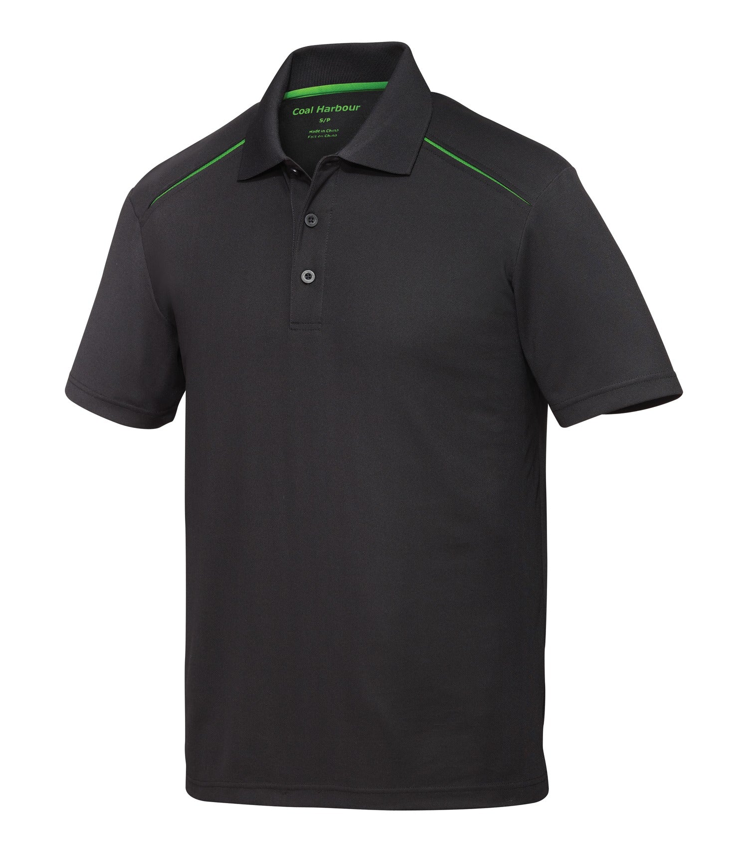 Coal Harbour SNAG RESISTANT CONTRAST INSET POLO (S4002) - Black Lime Formside