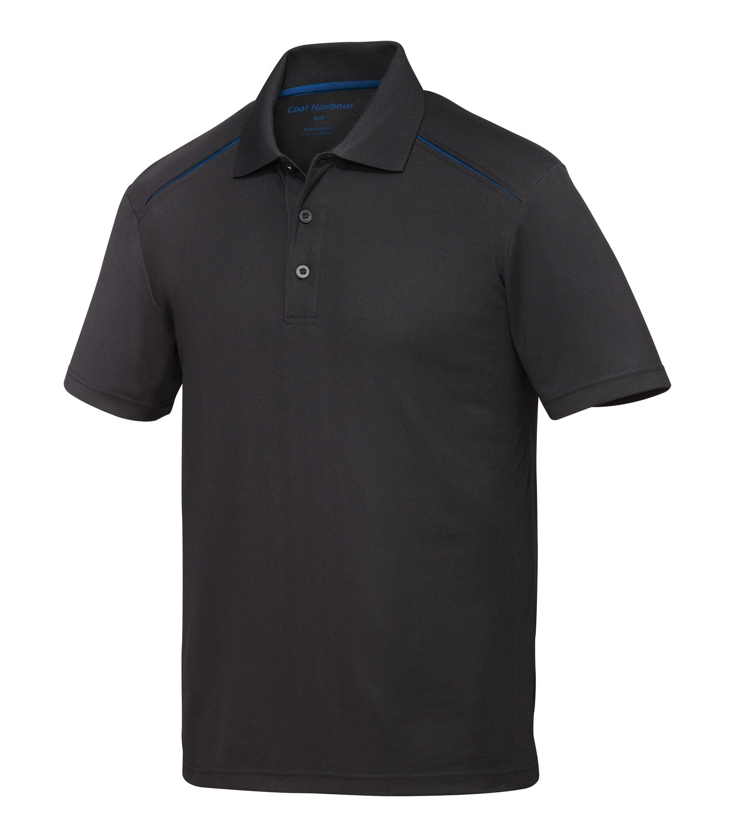 Coal Harbour SNAG RESISTANT CONTRAST INSET POLO (S4002) - Black Royal Formside