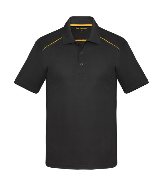 COAL HARBOUR® SNAG RESISTANT CONTRAST INSET POLO - Black/Gold
