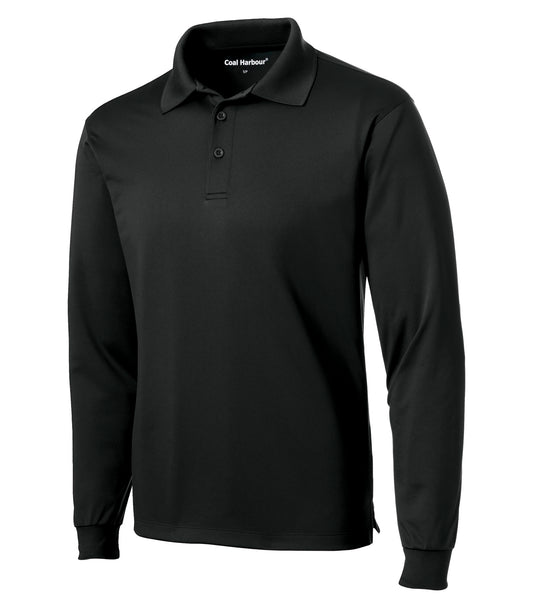 COAL HARBOUR® SNAG RESISTANT LONG SLEEVE POLO - Black