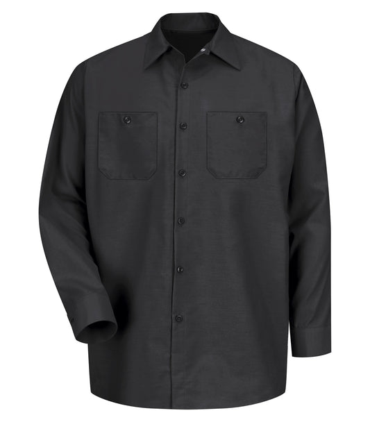 RED KAP® INDUSTRIAL LONG SLEEVE WORK SHIRT - Black