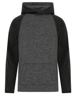 ATC Dynamic Heather Fleece Two Tone Youth Hoodie - Charcoal Dynamic/True Royal