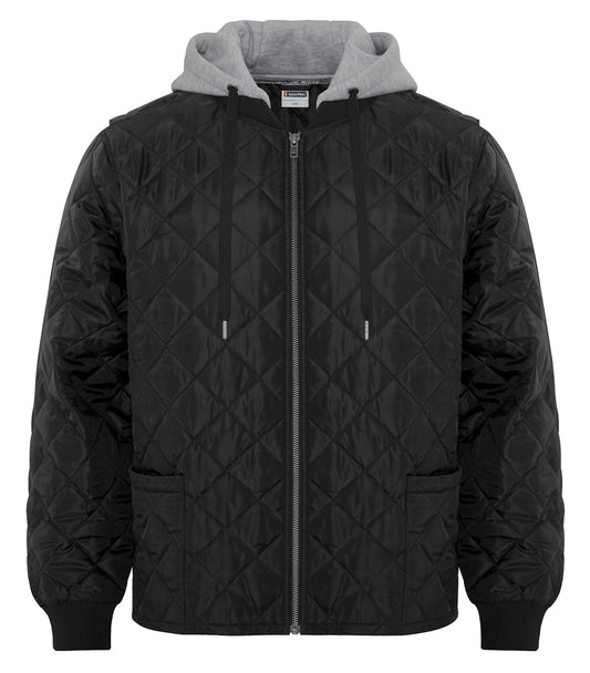 ATC WeRK™ QUILTED HOODED FREEZER JACKET - Black