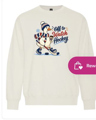 Garment preview — Off to Watch Hockey — Winter Goose