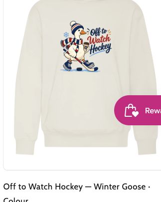Garment preview — Off to Watch Hockey — Winter Goose