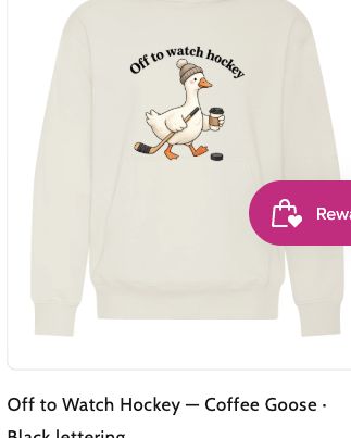 Garment preview — Off to Watch Hockey — Coffee Goose