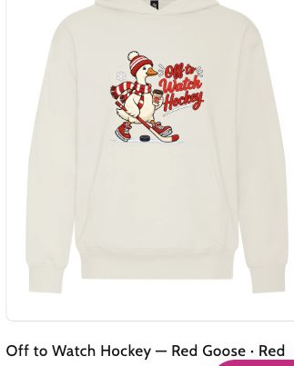 Garment preview — Off to Watch Hockey — Red Goose