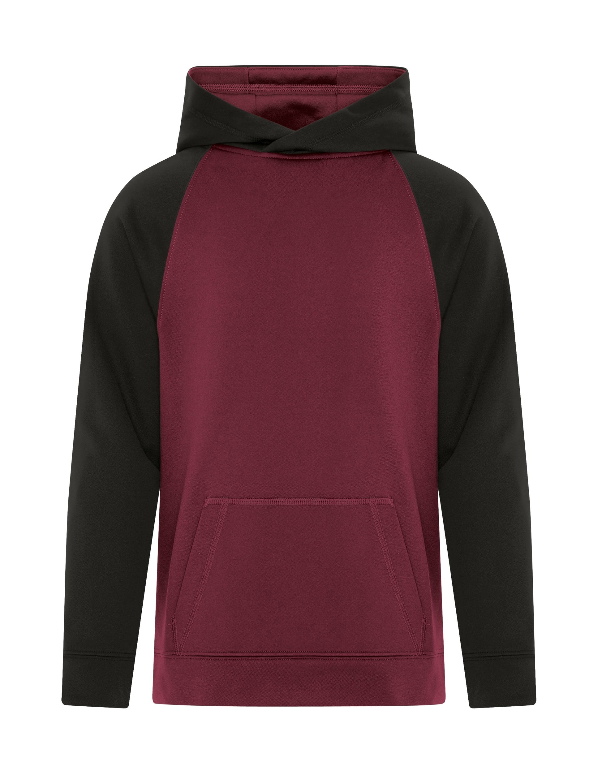 ATC FLEECE TWO TONE YOUTH HOODIE (Y2037) - Maroonblack