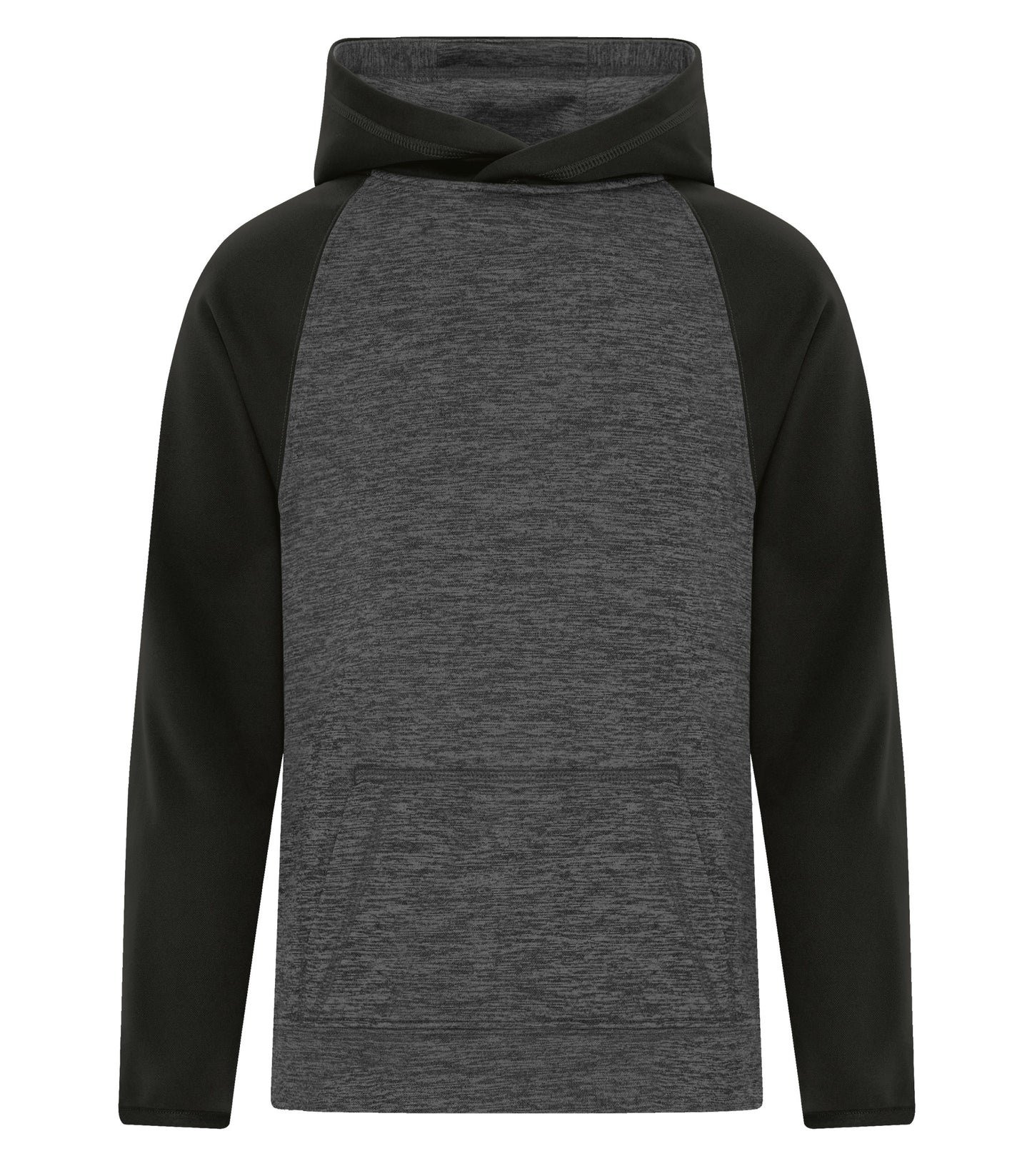 ATC HEATHER FLEECE TWO TONE YOUTH HOODIE (Y2047) - Chardynamicblack