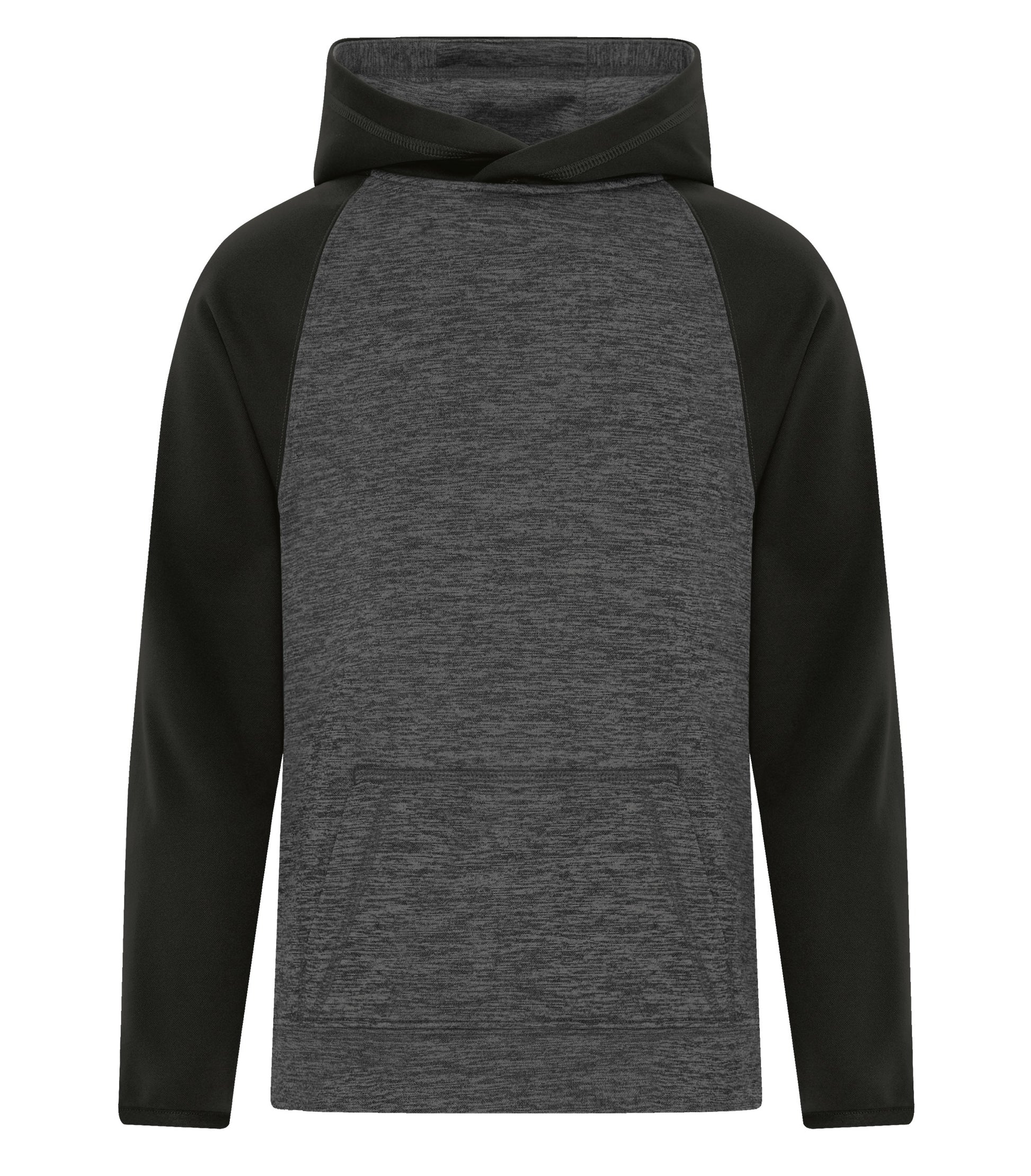ATC HEATHER FLEECE TWO TONE YOUTH HOODIE (Y2047) - Chardynamicblack