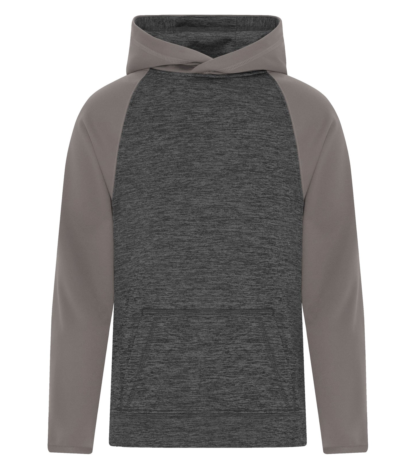 ATC HEATHER FLEECE TWO TONE YOUTH HOODIE (Y2047) - Chardynamiccoalgrey