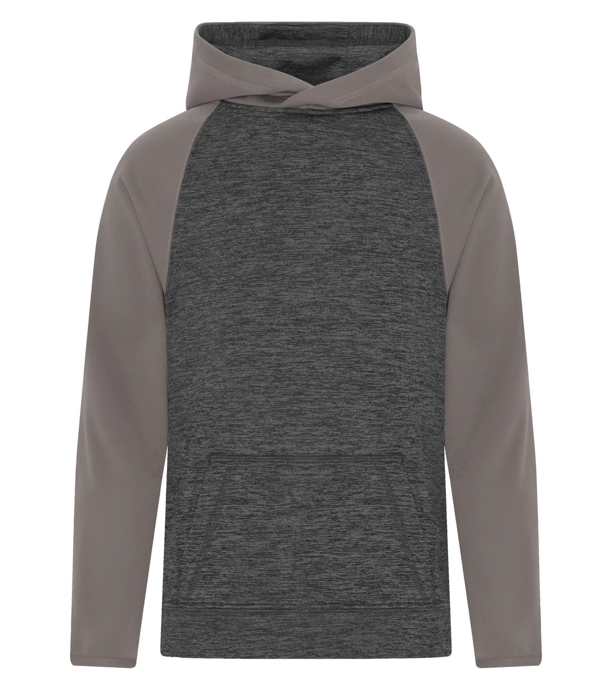 ATC HEATHER FLEECE TWO TONE YOUTH HOODIE (Y2047) - Chardynamiccoalgrey