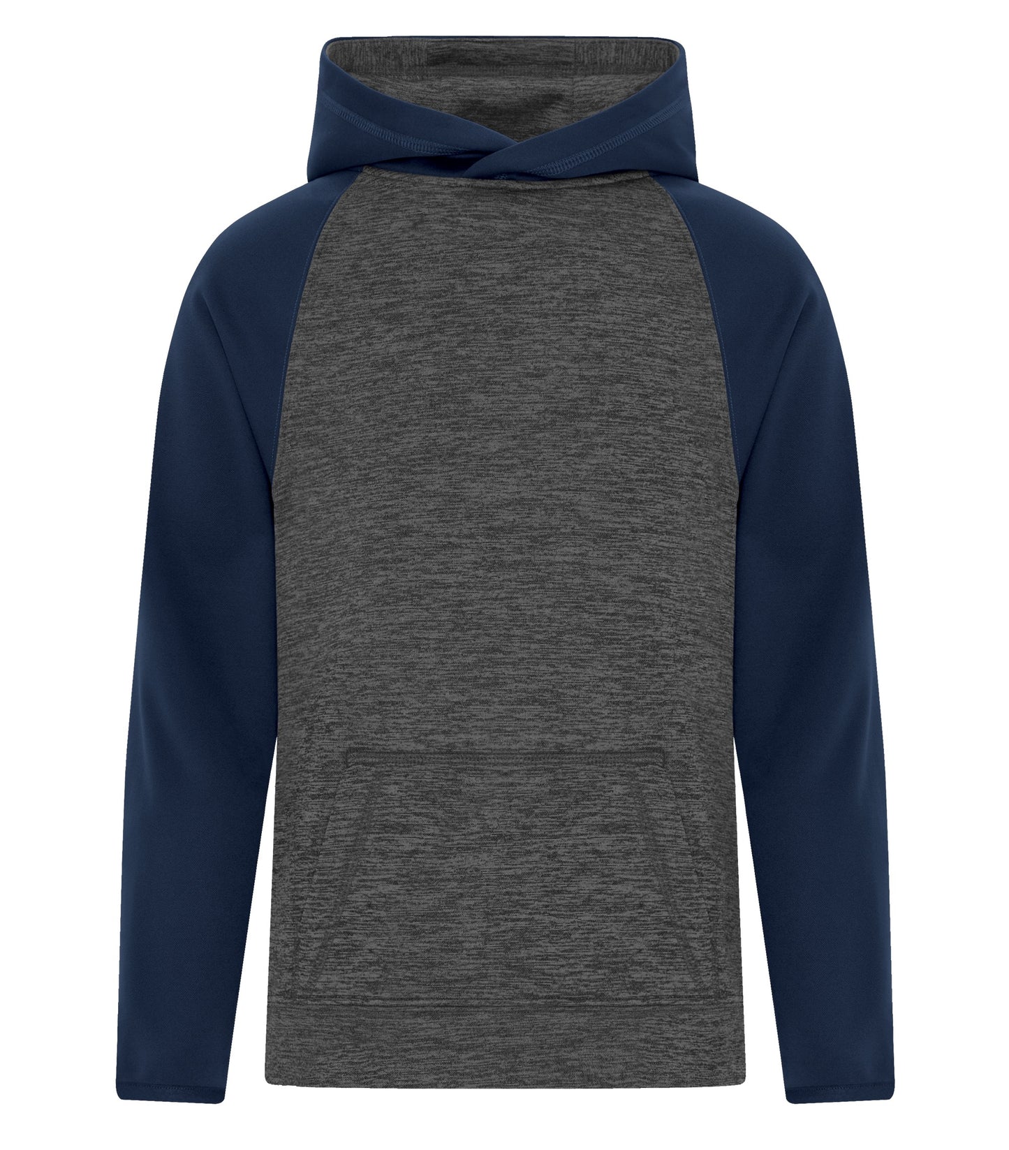 ATC HEATHER FLEECE TWO TONE YOUTH HOODIE (Y2047) - Chardynamictruenavy