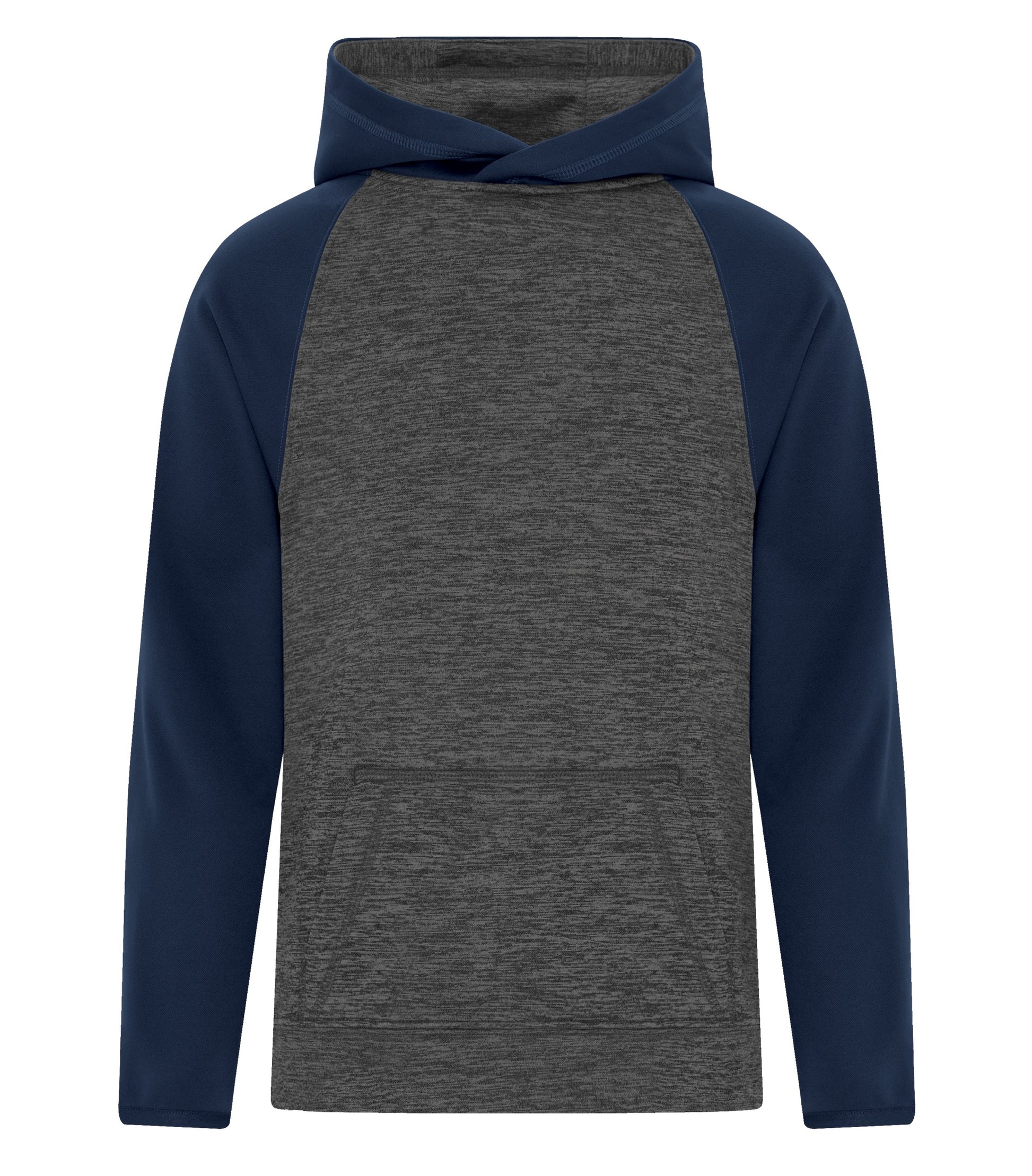 ATC HEATHER FLEECE TWO TONE YOUTH HOODIE (Y2047) - Chardynamictruenavy