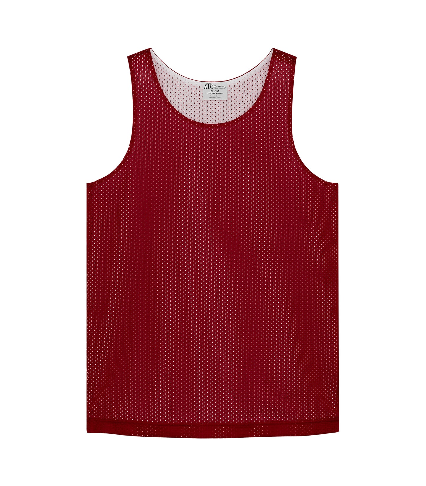 ATC REVERSIBLE MESH YOUTH TANK TOP (Y3535) - Deep Red White