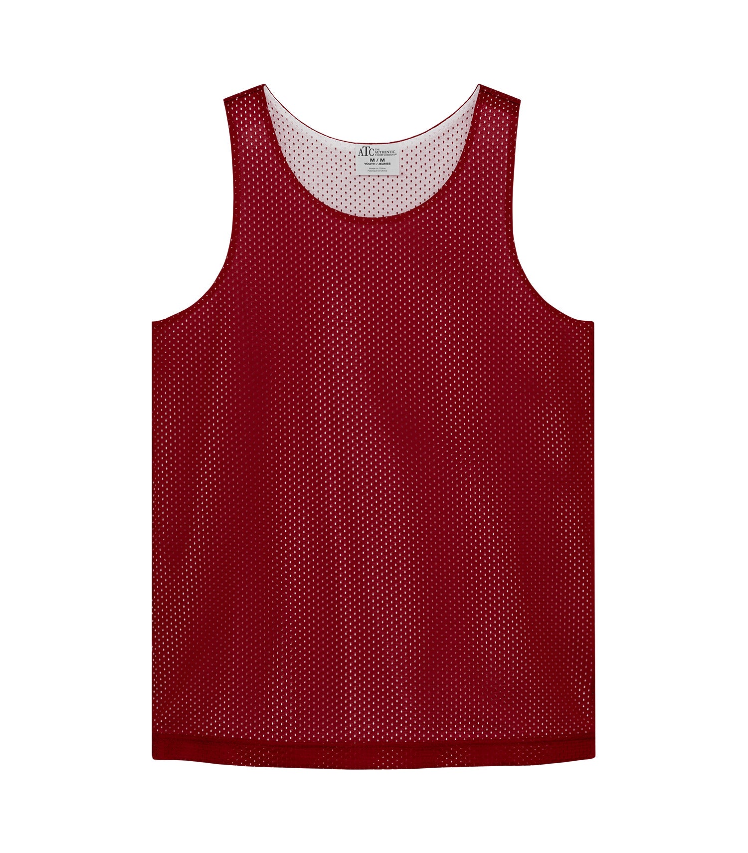 ATC REVERSIBLE MESH YOUTH TANK TOP (Y3535) - Deep Red White