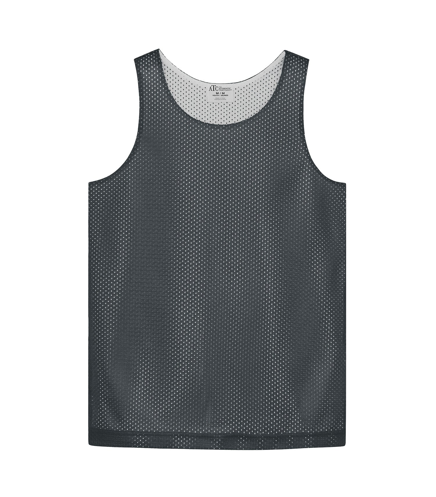 ATC REVERSIBLE MESH YOUTH TANK TOP (Y3535) - Iron Grey White